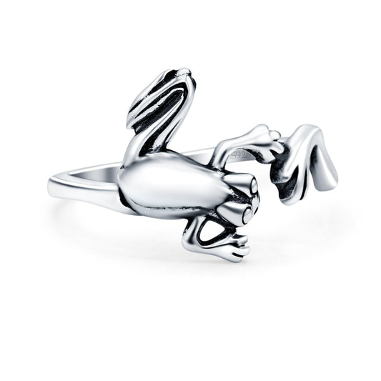 Frog Band Oxidized Thumb Ring (13mm)
