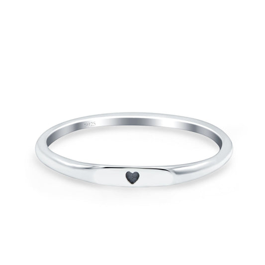 Heart Oxidized Band Thumb Ring (2.2mm)
