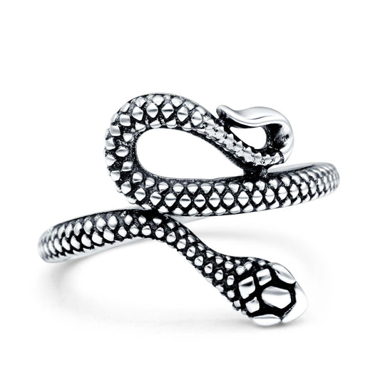 Snake Oxidized Band Thumb Ring (18mm)