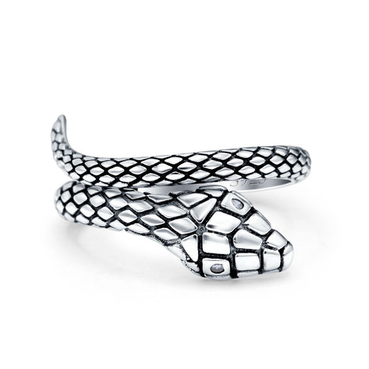 Snake Oxidized Band Thumb Ring (12mm)