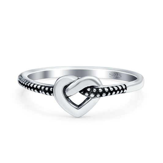 Heart Knot Oxidized Band Thumb Ring (6.4mm)