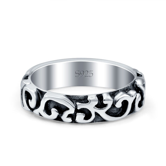 Silver Oxidized Band Thumb Ring (5.5mm)