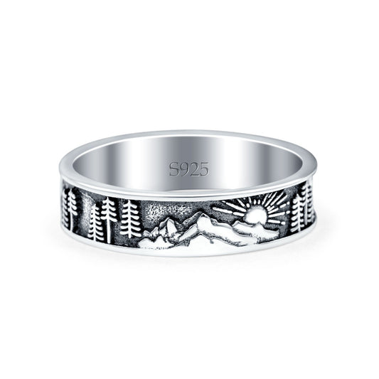 Nature Oxidized Band Thumb Ring (5mm)
