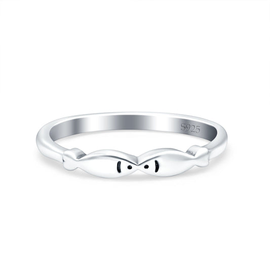 Fish Oxidized Band Thumb Ring (3mm)