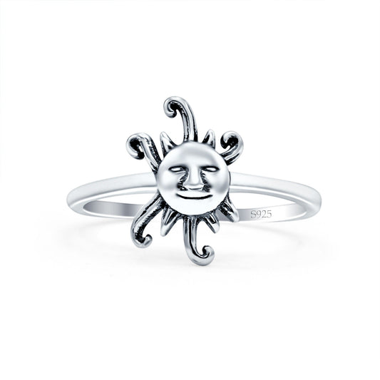 Sun Oxidized Band Thumb Ring (13mm)