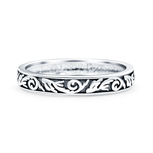 Braided Oxidized Band Thumb Ring (3mm)