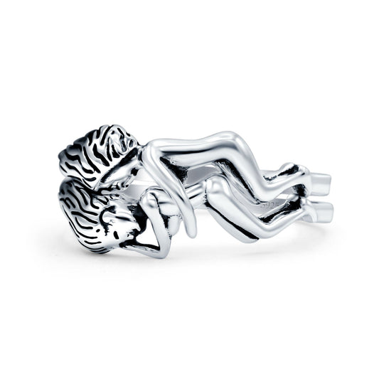 Lovers Oxidized Band Thumb Ring (9mm)