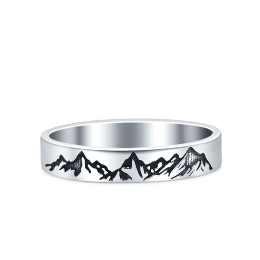 Mountain Oxidized Band Thumb Ring (3.5mm)