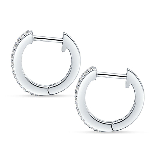 Emerald Cut Cubic Zirconia Hoop Earrings