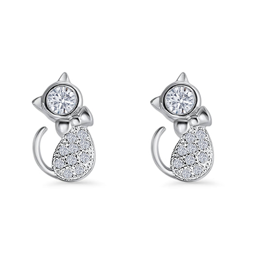Cat Bow Stud Earrings