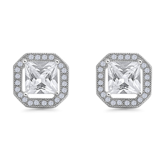 Princess Cut Stud Earring