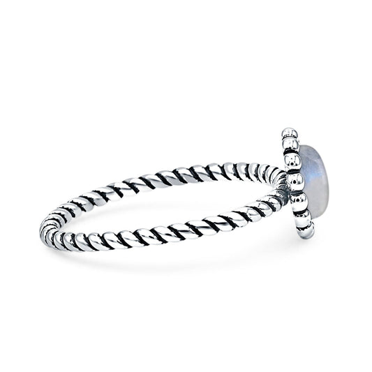 Beaded Halo Twisted Rope Ring
