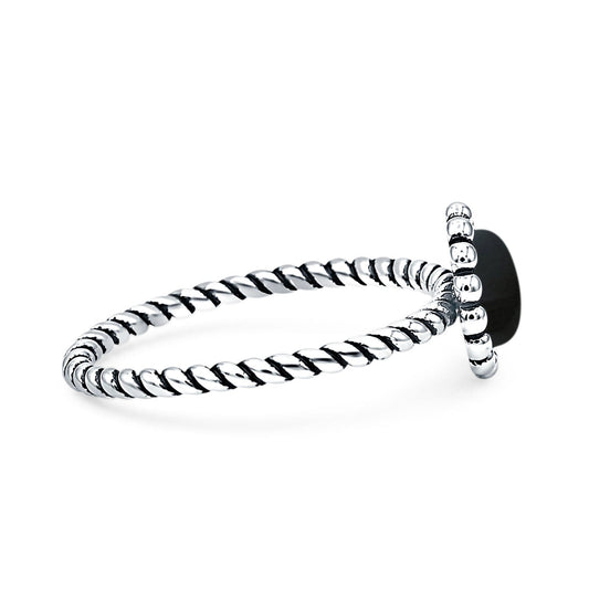 Beaded Halo Twisted Rope Ring