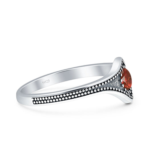Beaded Halo Chevron Ring