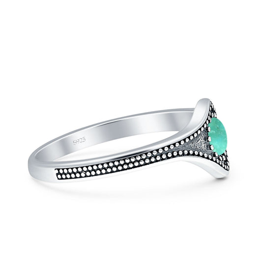 Beaded Halo Chevron Ring