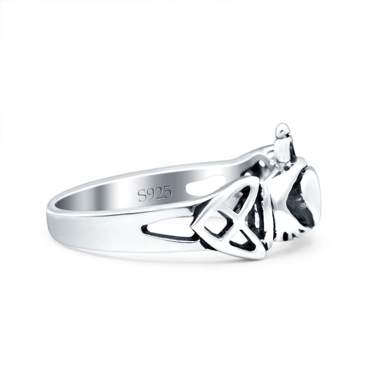 Claddagh Oxidized Band Thumb Ring (8mm)