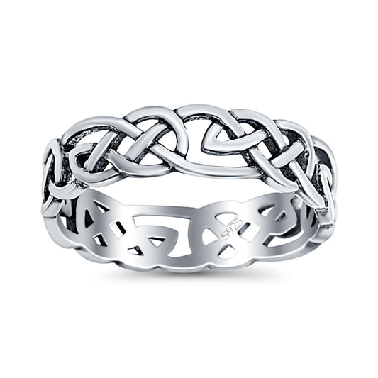 Celtic Oxidized Band Thumb Ring (5mm)
