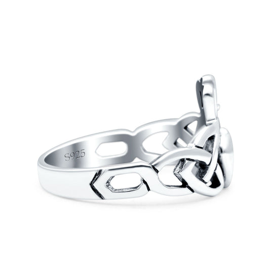 Claddagh Oxidized Band Thumb Ring (11mm)
