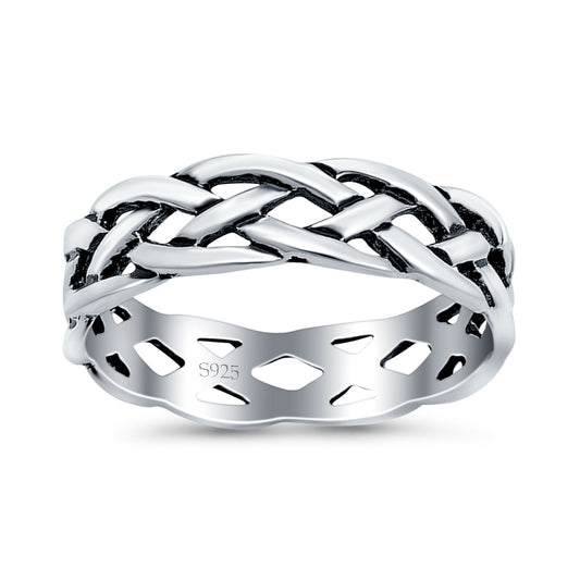 Celtic Oxidized Band Thumb Ring (6mm)