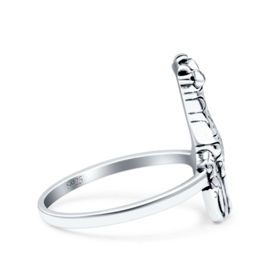 Giraffe Oxidized Band Thumb Ring (18mm)