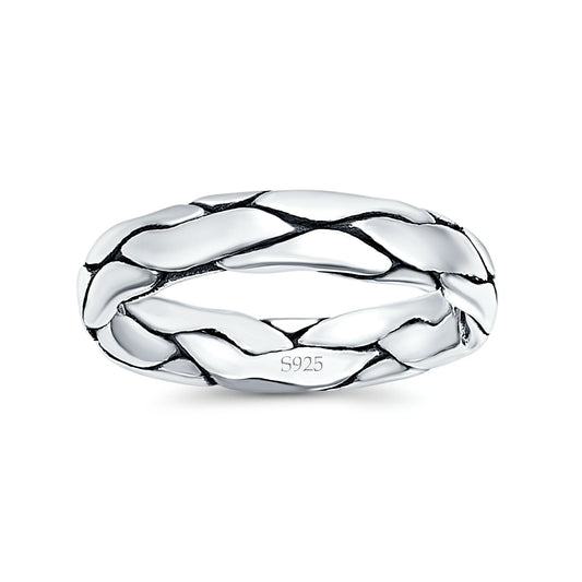 Snake Skin Oxidized Band Thumb Ring (5mm)