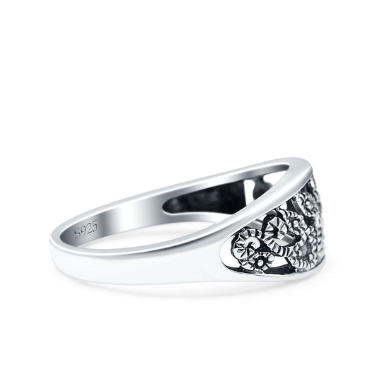 Vines Oxidized Band Thumb Ring (8mm)