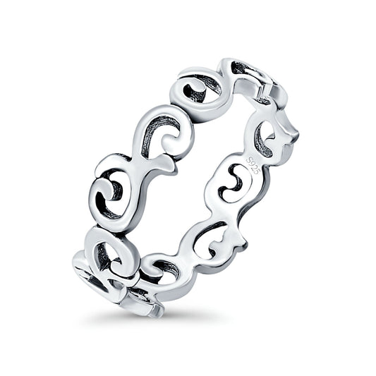 Vines Oxidized Band Thumb Ring (6mm)