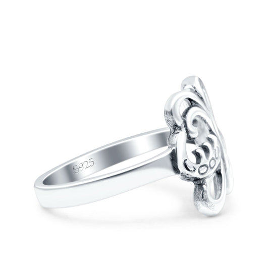 Butterfly Oxidized Band Thumb Ring (13mm)