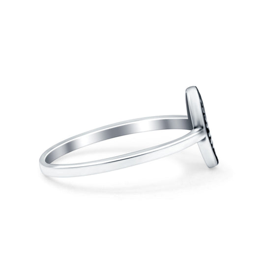 Flowers Oxidized Band Thumb Ring (9.5mm)