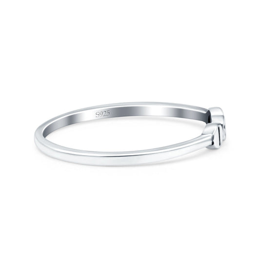I Love You Oxidized Band Thumb Ring (2.5mm)