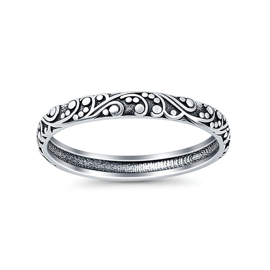 Filigree Bali Oxidized Band Thumb Ring (3mm)