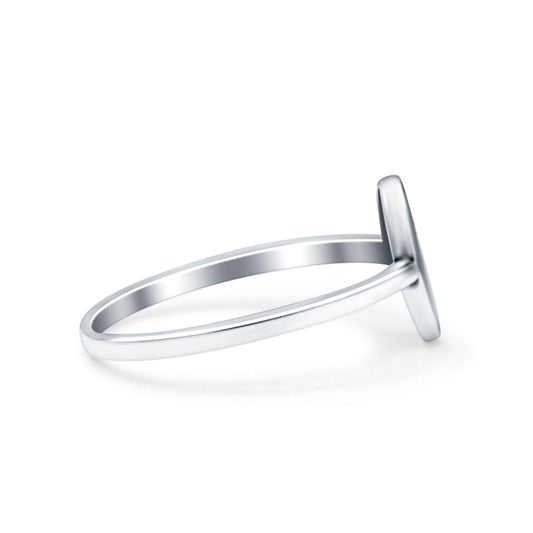 Flower Ring Oxidized Band Thumb Ring (9.5mm)