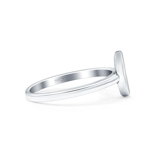 Crescent Moon Oxidized Band Thumb Ring (9mm)