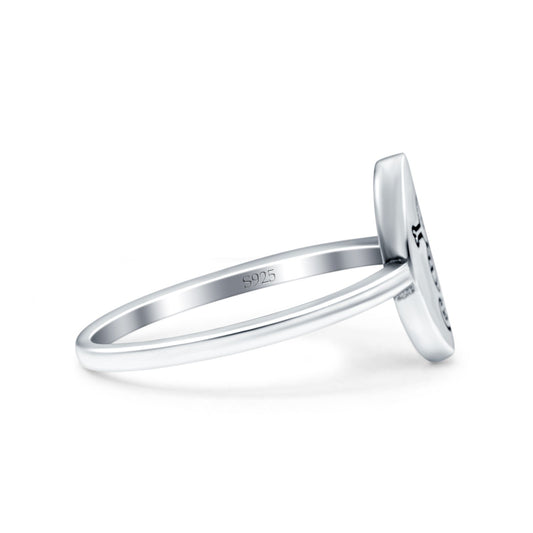Seahorse Oxidized Band Thumb Ring (11mm)
