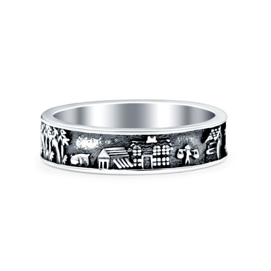 Village Oxidized Band Thumb Ring (5mm)