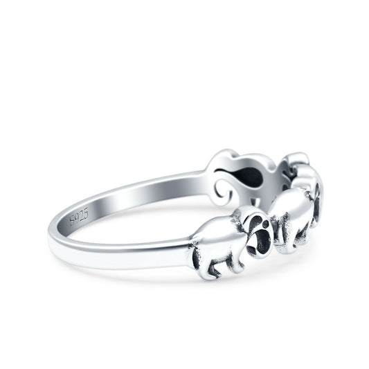 Elephants Ring Oxidized Band Thumb Ring (5mm)