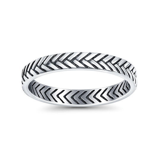Braided Oxidized Band Thumb Ring (3mm)