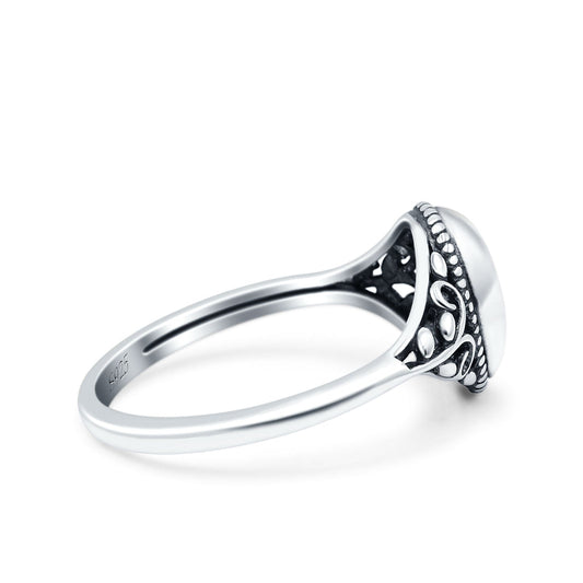 Vintage Style Oxidized Band Thumb Ring (10mm)