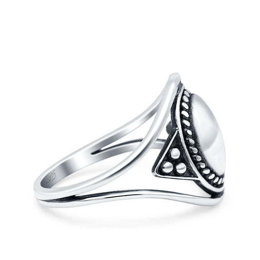 Silver Ring Oxidized Band Thumb Ring (14mm)