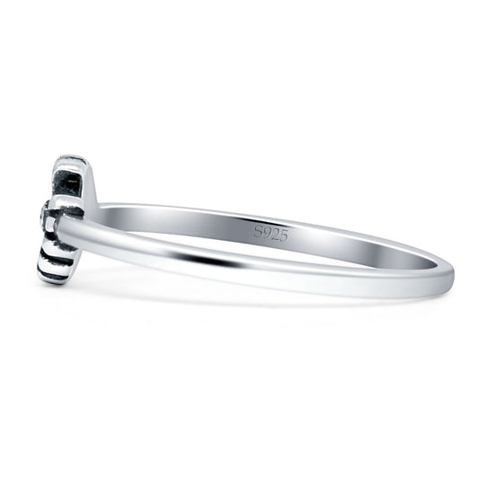 Oxidized Flower Ring