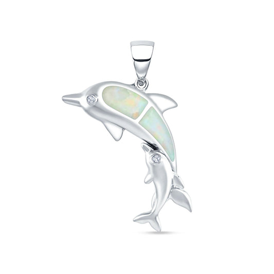 Mother & Baby Dolphin Pendant
