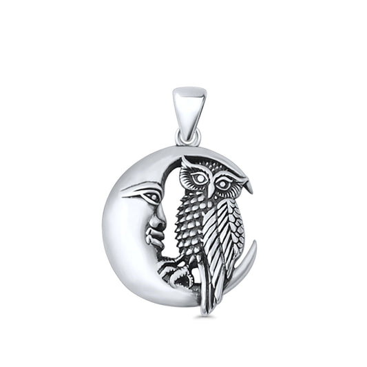 Owl & Moon Pendant