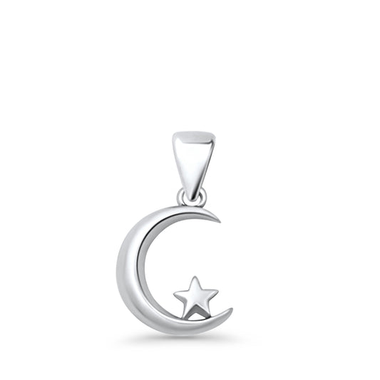 Crescent Moon & Star Pendant