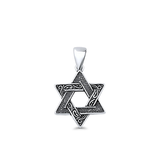Star of David Pendant Oxidized