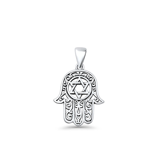 Hamsa & Star Of David Pendant