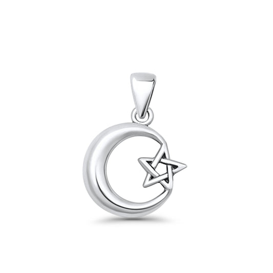 Moon & Star Charm Pendant