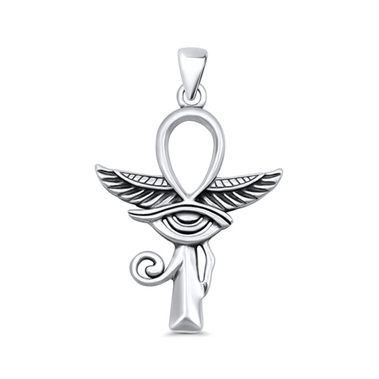 Eye of Horus, Wings & Ankh Pendant