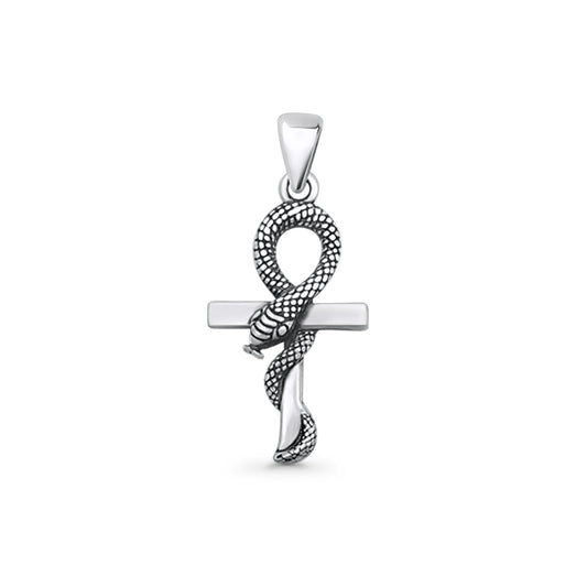 Cross & Snake Pendant