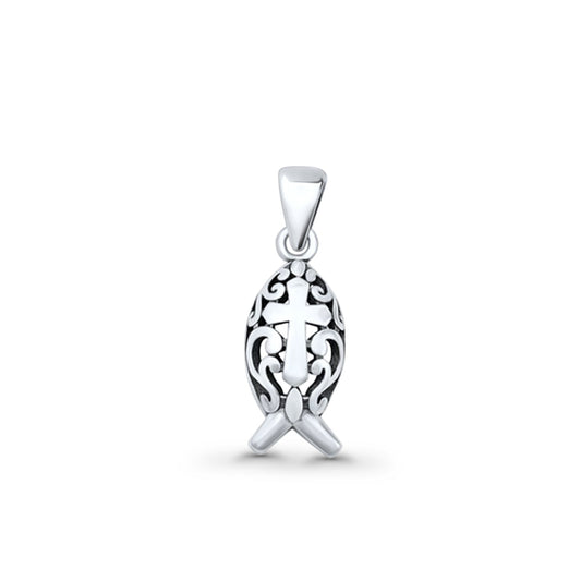 Ichthys Fish Cross Pendant