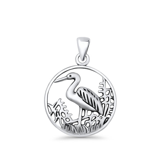 Stork Filigree Pendant